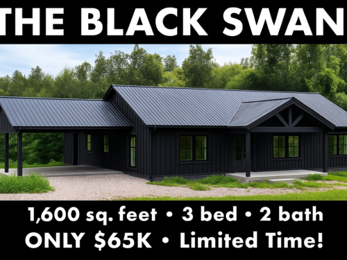The Black Swan Affordable House Kit with Carport