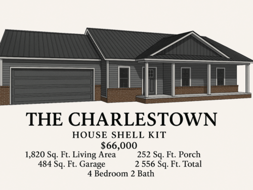 The Charlestown Affordable House Kit (4 bed 2 bath)